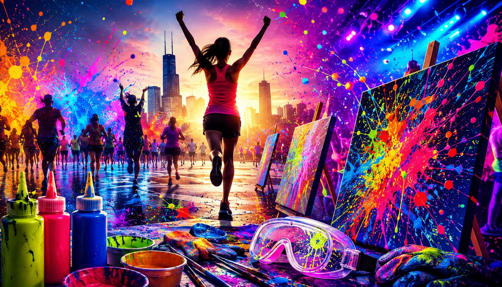 Running Sarah Paint Splatter image